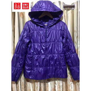 📌UNIQLO purple puffer jacket size XL เสื้อกันหนาว แบรนด์ยูนิโคล่ สีม่วง ซิปหน้า เสื้อกันหนาว เสื้อแจ็คเก็ต