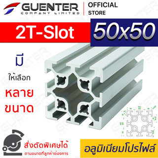 อลูมิเนียมโปรไฟล์ 50×50 2T-Slot มีหลายขนาด (สั่งตัดได้) ยาวสุด 1 เมตร สินค้ามาตรฐาน คุณภาพดี ราคาถูกสุด [ALPC-55-2TS]