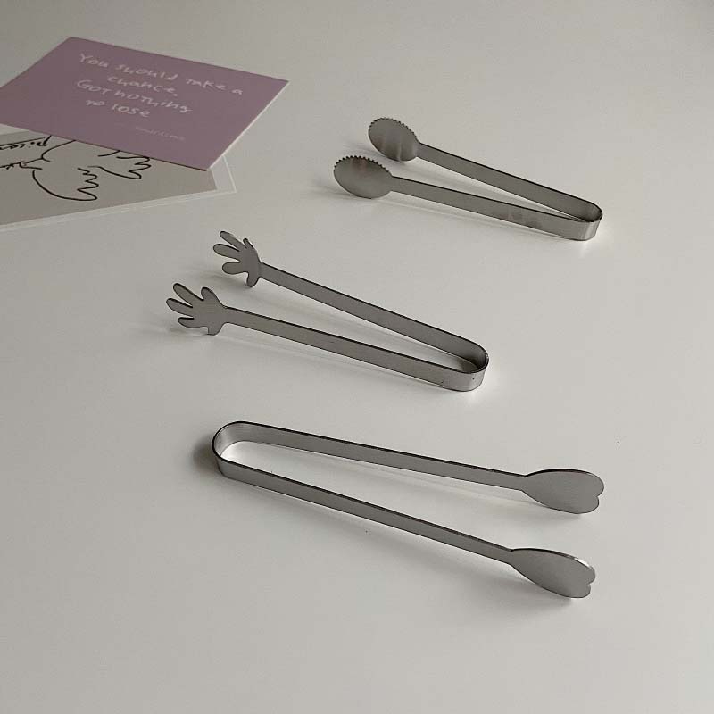 พร้อมส่ง ที่คีบอาหารสแตนเลส ที่คีบน้ำแข็ง ขนม ผลไม้ น้ำตาลก้อน ขนาด 12.5 ซม.