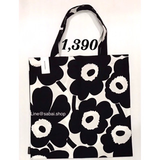 [ใส่code&gt;&gt;ทักแชท] Marimekko totebag pieni unikko black and white (new)