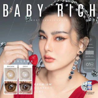 คอนแทคเลนส์ Baby Rich Gray / Brown - Luxzy Lens สีเทา/สีน้ำตาลขนาดมินิขายดี มีสายตาถึง -7.00