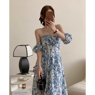 💙💙💙Blue flower Long dress💙💙💙ป้ายypy