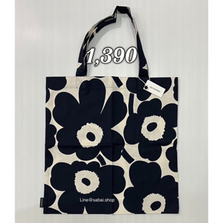 [ใส่code&gt;&gt;ทักแชท] Marimekko totebag pieni unikko cotton, dark blue