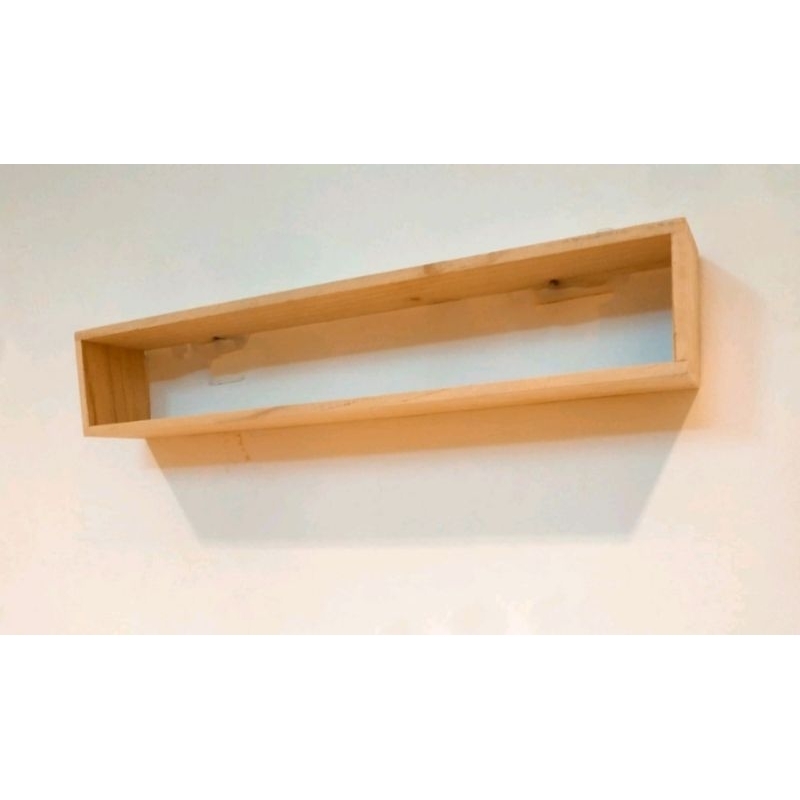 ชั้นวางของไม้ยางพาราประสาน เกรดงานห้าง ติดผนังสไตล์มินิมอล A037