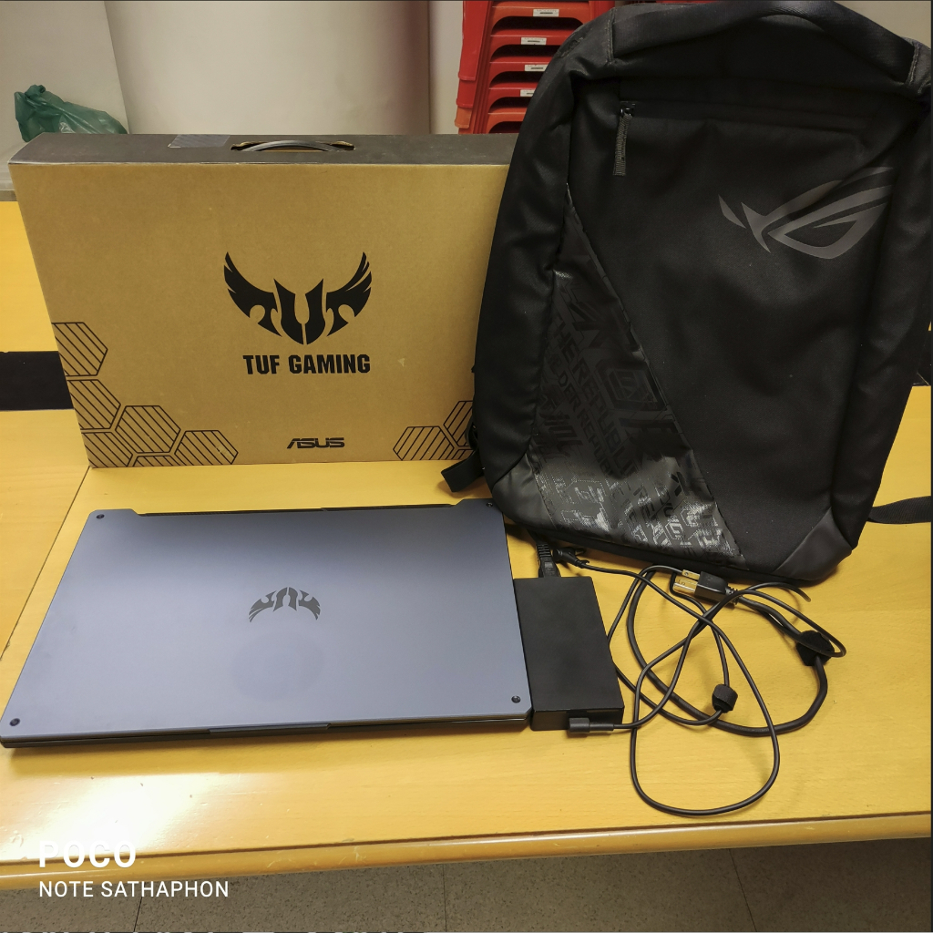 notebook asus tuf gaming a17 มือสอง สภาพดีมาก อปก.ครบกล่อง ใช้งานได้ปกติ fa706iu-h7171t AsusTUFGamin