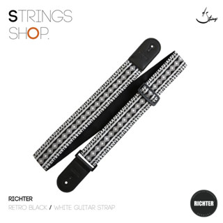 สายสะพาย Richter Retro Black / White Guitar Strap (1770)