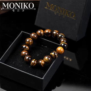 MONIKO สร้อยข้อมือหินตาเสือสีเหลืองธรรมชาติ 6-20มิล หินแห่งโชคลาภและอำนาจ เครื่องประดับนําโชค เหมาะกับการเล่นโยคะ บําบัดพระพุทธรูป