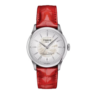 Tissot Chemin des Tourelles Powermatic 80 34MM ทิสโซต์ เชอร์แมง ออโต้ มุกสีขาว  แดง T1392071611100  นาฬิกาผู้หญิง