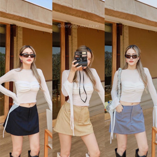 MINI GLAM SKIRT (430฿ฟรีส่ง) กระโปรงกางเกงสั้นรุ่นใหม่ รุ่นนี้จะใส่เป็นเอวสูง หรือเอวต่ำก็ได้ค่า ด้านในเป็นซับใน glam