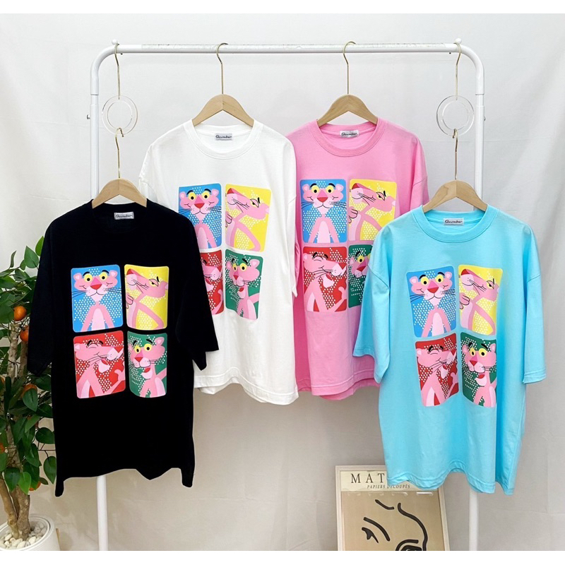 💟Qcumber💟 เสื้อโอเวอร์ไซส์ลายพิงค์แพนเตอร์(พร้อมส่ง)