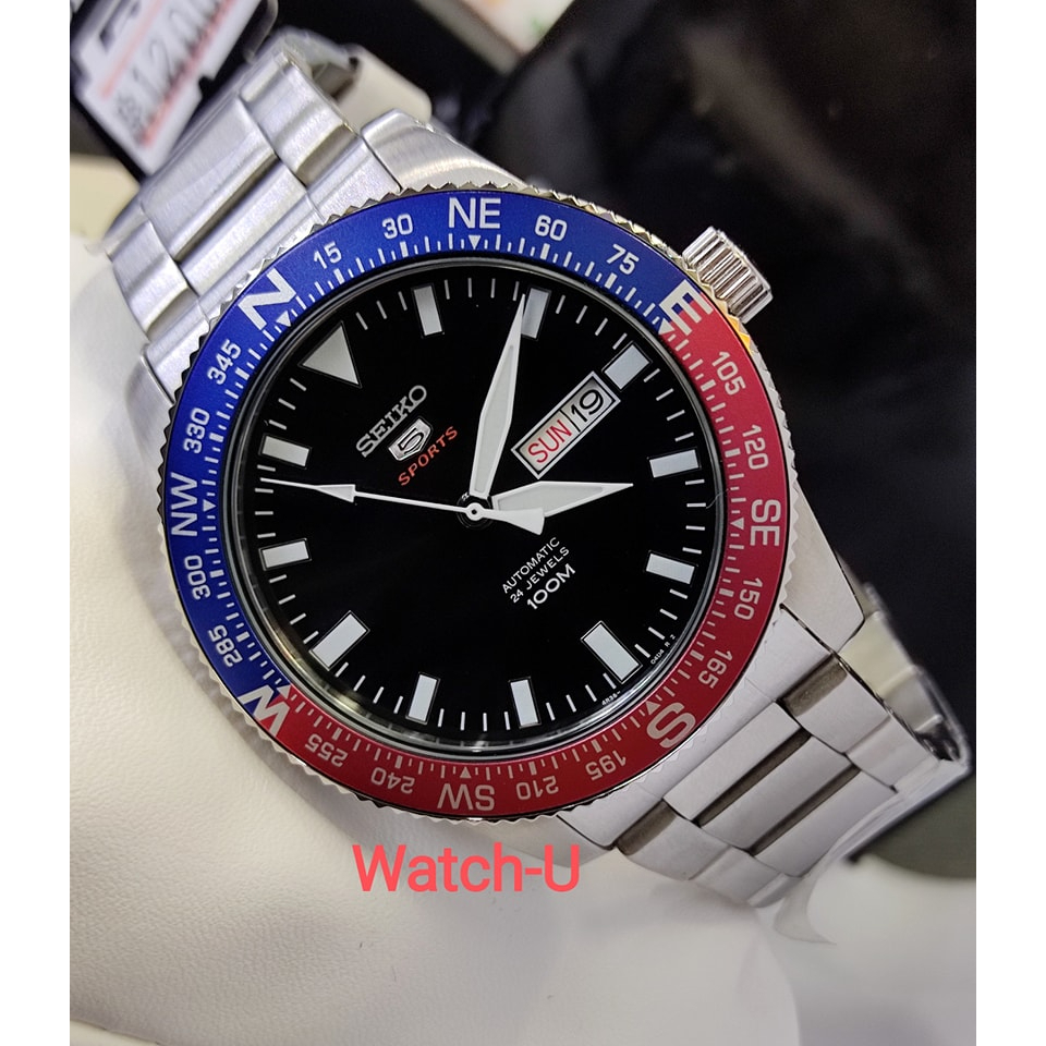 นาฬิกา Seiko 5Sports Automatic watch ขอบน้ำเงินแดง รุ่น SRP661K1 SRP661K SRP661 SEIKO PEPSI