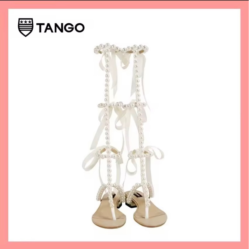 มือ2:Tango รองเท้ายาวผูกโบว์ส้นแบน