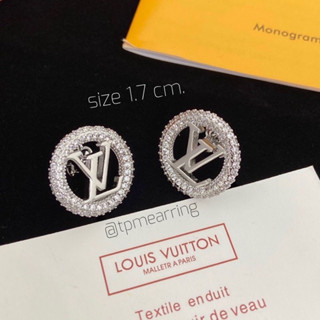 ต่างหู LV หลุยส์ Louis Vuitton สีเงิน