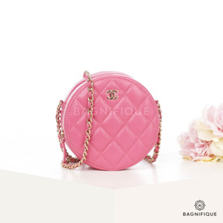 CHANEL ROUND CLUTCH WITH CHAIN 4.5_ PINK CAVIAR SHW