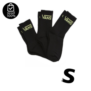 ถุงเท้าVANS CLASSIC CREW WOMEN SOCKS BLACK LEMON TONIC สินค้ามีประกันแท้