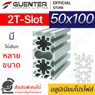 อลูมิเนียมโปรไฟล์ 50×100 2T-Slot มีหลายขนาด (สั่งตัดได้) ยาวสุด 1 เมตร สินค้ามาตรฐาน คุณภาพดี ราคาถูกสุด [ALPC-510-2TS]