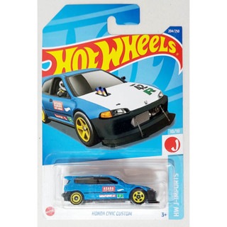 55HW โมเดลรถฮอตวิลฮอนด้าขนาดเล็ก Diecast Car Model Hot wheels 🔆 ASADA Honda Civic Eg6 bu ความยาวรถประมาณ 6.0 ซม พร้อมส่ง