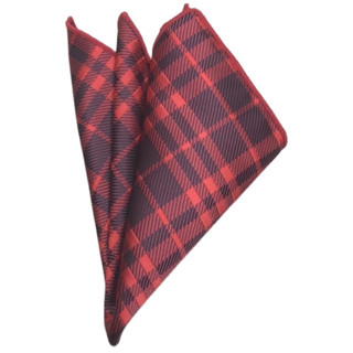 ผ้าเช็ดหน้า ( Pocket Square ) สีแดงใส่กระเป๋าสูท  เนื้อผ้าหนาแน่นและละเอียดมาก ไม่เป็นเม็ดไม่เป็นขุย ขนาด 22 X 22 cm