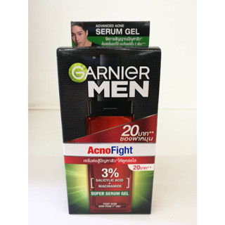 (6 ซอง) GARNIER MEN ACNIFIGHT SUPER SERUM GEL การ์นิเย่ เมน เมน แอคโนไฟท์ ซูเปอร์ เซรั่ม เจล ขนาด  7 มล.