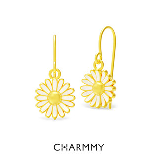 CHARMMY Story of Winter White Daisy Earring ต่างหูดอกเดซี่ ทองคำแท้ 99.9% (มีใบรับประกัน)