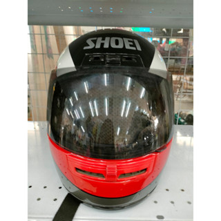 หมวกกันน็อค SHOEI หมวกกันน็อคเต็มใบ ใบสีดำขาวตัดแดง สินค้านำเข้า