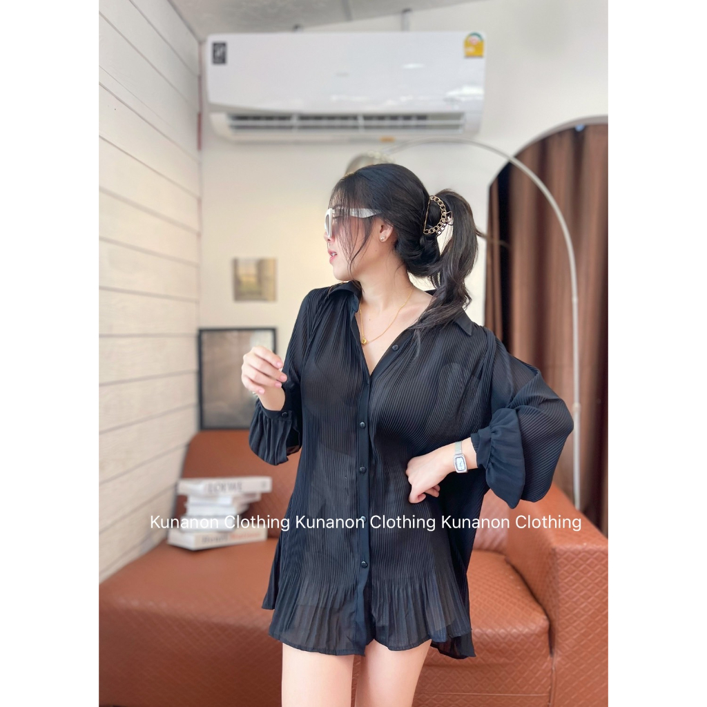 พช3180 เดรสเชิ้ตอัดพีส สุดฮิต ขายดีอันดับ1