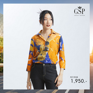 GSP เสื้อผู้หญิง เสื้อ﻿เชิ้ตผู้﻿หญิง แขนยาว Magic of Sunset พิมพ์ลาย (PZ19OR)