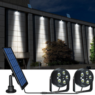 ไฟสปอตไลท์ ไฟไฮไลท์ 5LED*2 flood light spotlight solar garden light