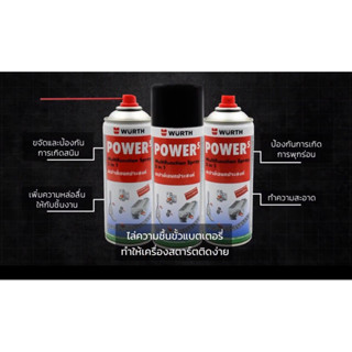 น้ำมันอเนกประสงค์ Wurth Power5 สเปรย์น้ำมันอเนกประสงค์ 5in1 ขนาด 200 ml. น้ำมันหล่อลื่นกัดสนิม คลายเกลียว ของแท้100%