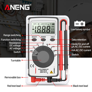 Aneng AN101 มัลติมิเตอร์ดิจิทัล ขนาดเล็ก 1999 T-RMS AC/DC NCV ความจุ แอมมิเตอร์ โวลต์มิเตอร์ ทดสอบมัลติเมโทร ดิจิทัล ทดสอบมืออาชีพ อื่น ๆ