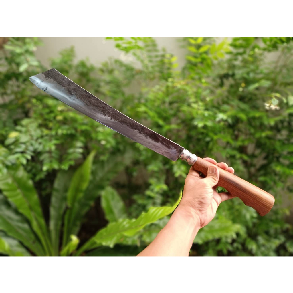 ปารัง Parang มาเชเต้ Machete มีดแรมโบ้ Rambo knife มีดควาญ พร้าแวง มีดเดินป่า มีดแคมป์ ใบ 15.5” ตีร้อนชุบแข็ง ด้ามประดู่