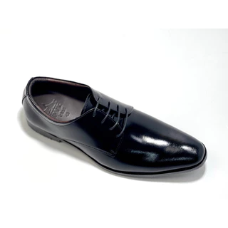 Black Derby Shoes รองเท้าคัชชูหนังแท้ ผูกเชือก ทรงปลายแหลม พื้นเย็บจริง เปลี่ยนไซส์ได้