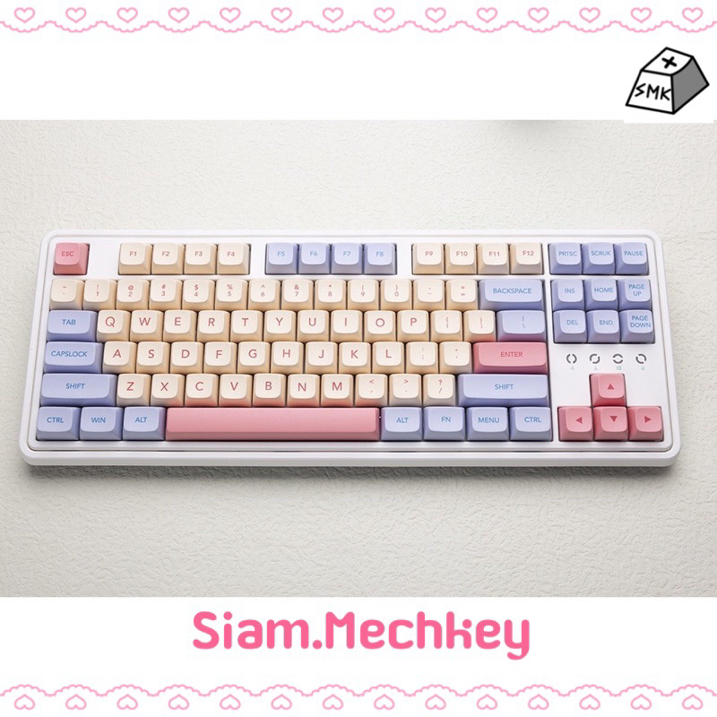 พร้อมส่งที่ไทย ของแท้!! Purple&Beige Theme PBT Keycaps 132 keys XDA Profile พิมพ์แบบ Dye Sub วัสดุ P