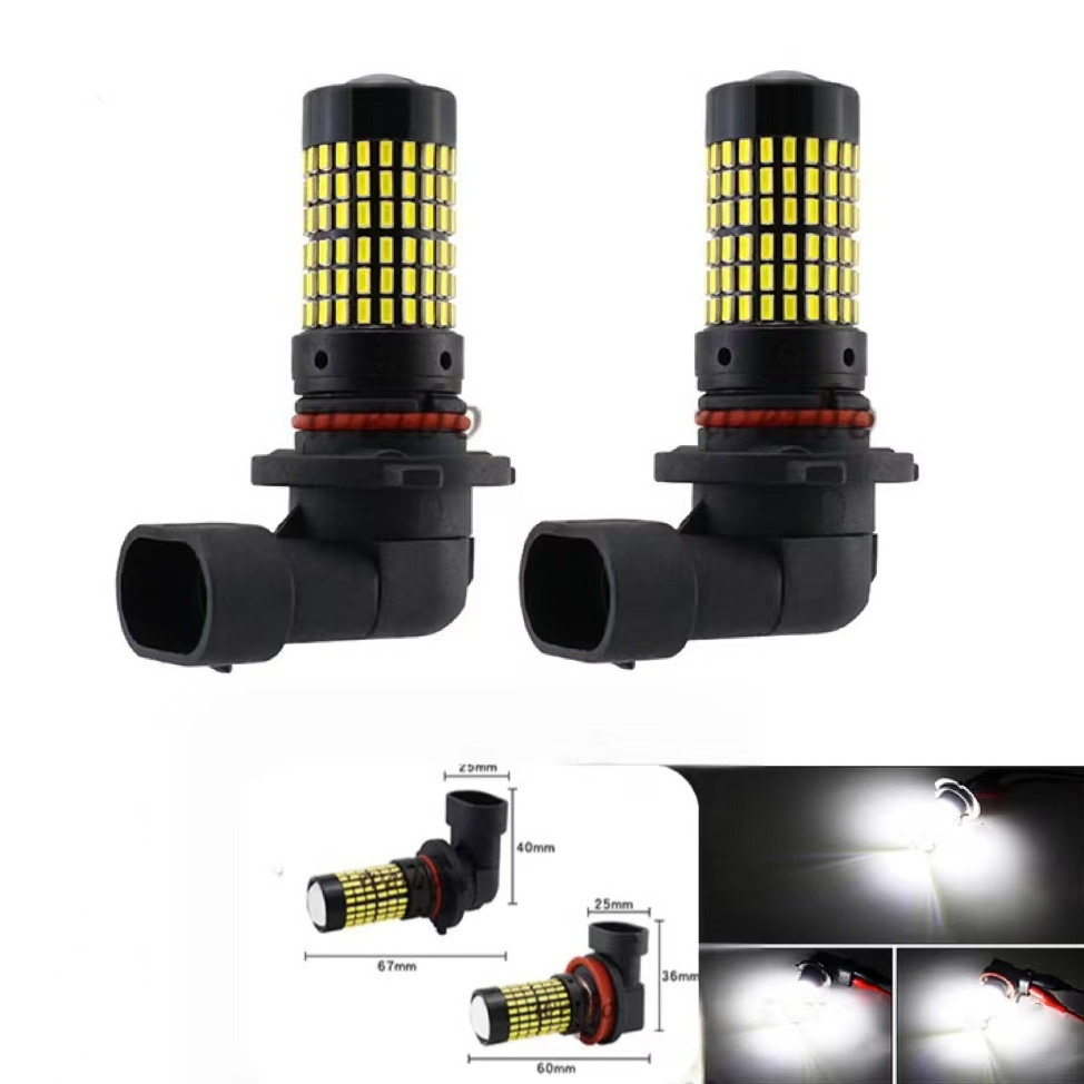 ไฟตัดหมอก144LED (1คู่) ขั้ว H11(H8) 9006/HB4 แสงสีขาว/ สีส้ม 12V ไฟตัดหมอกรถยนต์ ไฟหน้าการขับขี่หลอด