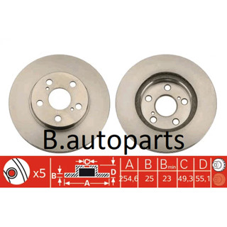 จานเบรคหน้า TOYOTA CORONA EXSIOR AT190 AT191 ST190 ST191 AT200 ST200 1.6 1.8 2.0 1992-2002 RUNSTOP /คู่