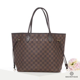 LOUIS VUITTON NEVERFULL MM BROWN DAMIER EBENE CANVAS GHW