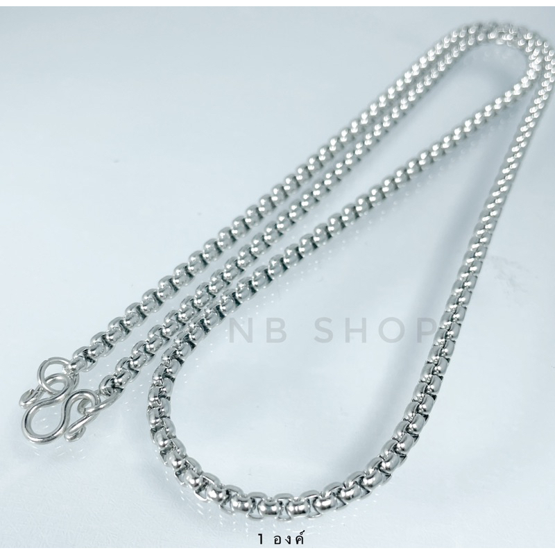 S-645 สร้อยคอสแตนเลสแท้ ลายผ่าหวายขนาดกว้าง4mm 24-26นิ้ว  26นิ้ว3องค์ 28นิ้ว5องค์ สร้อยพระ ไม่ลอกไม่ดำ