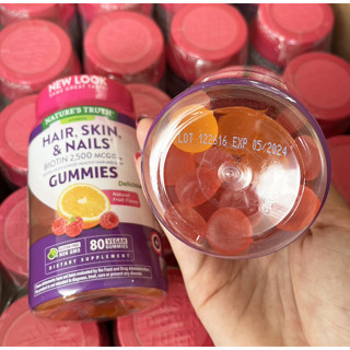🍊🍒Natures Truth Gorgeous Hair, Skin &amp; Nails Gummies with Biotin 2500 mcg. (80Gummies)🍊🍒