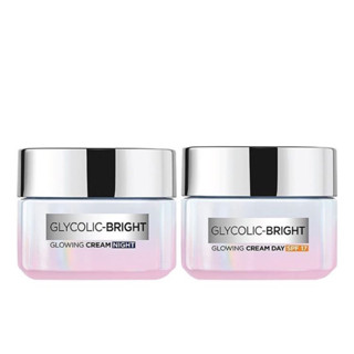 ครีมลอรีอัล L’Oreal Glycolic Bright Glowing Cream Day SPF17 ,  Cream Night ขนาด 50ml