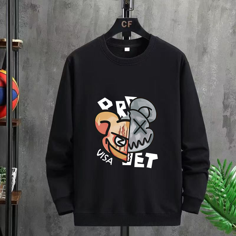 BK-572-O เสื่อแขนยาวคอกลม เสื้อสเวตเตอร์ลายน่ารัก งานสกรีนอย่างดี ผ้าโพลีใส่สบายตัว