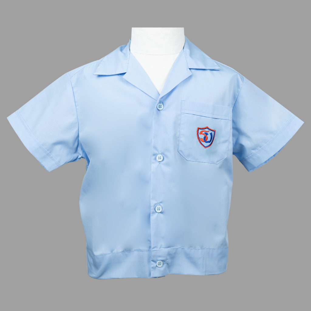 เสื้ออนุบาลชายเอวจั๊ม สีฟ้า โรงเรียนราษฎร์บำรุงวิทย์ จ.ราชบุรี(ต้องการบิลโรงเรียนแจ้งชื่อในช่องแชท)