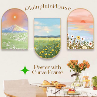 (Preorder) รูปตกแต่งพร้อมกรอบโค้งลายวิวสวยๆค่ะ / Plainplainhouse