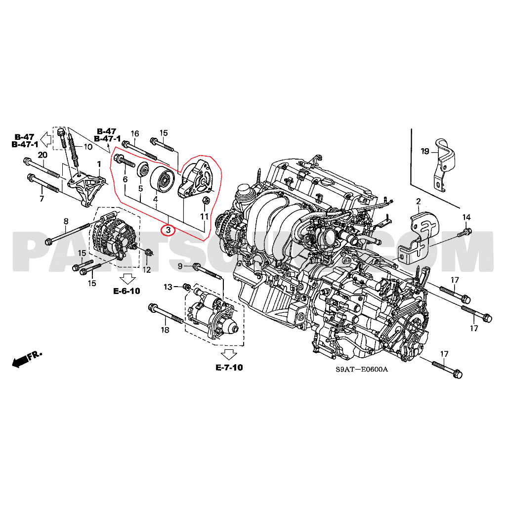 ลูกรอกตัวดันสายพาน ลูกรอกตัวตั้งสายพาน Honda CRV | Accord | Stream | Stepwgn | CR-V แทเ้บิกศูนย์ฮอนด