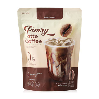 Pimry Latte Coffee กาแฟปรุงสำเร็จรูป พิมรี่ ชงง่าย อร่อย อยู่ท้อง น้ำตาล0% 210g. หรัส CP156​​