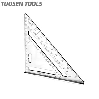 TUOSEN ไม้บรรทัดฉากสามเหลี่ยม 45 องศา 7นิ้ว 180MM สำหรับมาร์ค อลูมิเนียม งานฉาก วัดมุม มาร์คองศาตัดไม้