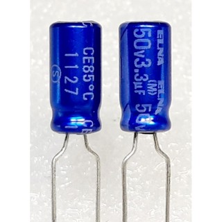 Elna 3.3uf 50v ( ราคา10ตัว ) capacitor ตัวเก็บประจุ คาปาซิเตอร์