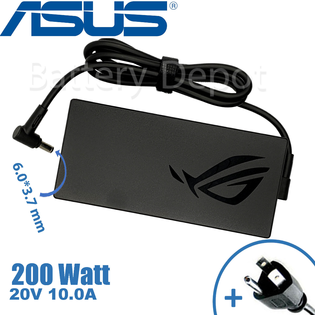 Asus Adapter ของแท้ Asus ROG Zephyrus G15 GA503Q / ROG Strix G17 (GL743QE, G713RC) 200W 6.0 สายชาร์จ Asus, อะแดปเตอร์