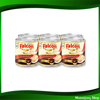 ครีมเทียมข้นหวาน 370 มล. (แพ็ค6กระป๋อง) Falcon นกเหยี่ยว Sweet Condensed Creamer ครีมเทียม คลีมเทียม คีมเทียม ข้นหวาน