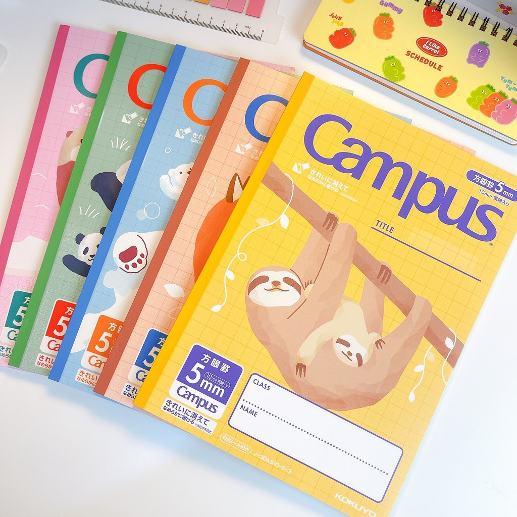 KOKUYO Campus Kanji Notebook สมุดคัดภาษา ลายการ์ตูนรูปสัตว์ ขนาด B5 ของแท้!!! จากประเทศญี่ปุ่น