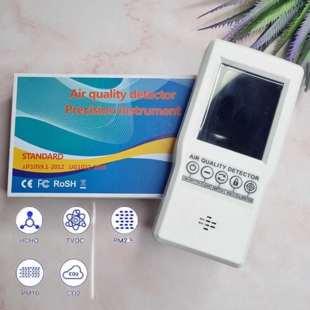 [BIAOLING®] Air Quality Detector เครื่องตรวจวัดคุณภาพอากาศ วัดค่าฝุ่น PM2.5, PM10, CO2, HCHO, TVOC Air Quality Monitor